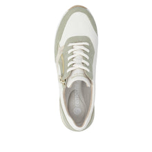 Load image into Gallery viewer, Remonte White and Sage Wide Fit Wedge Trainer|D0T0182
