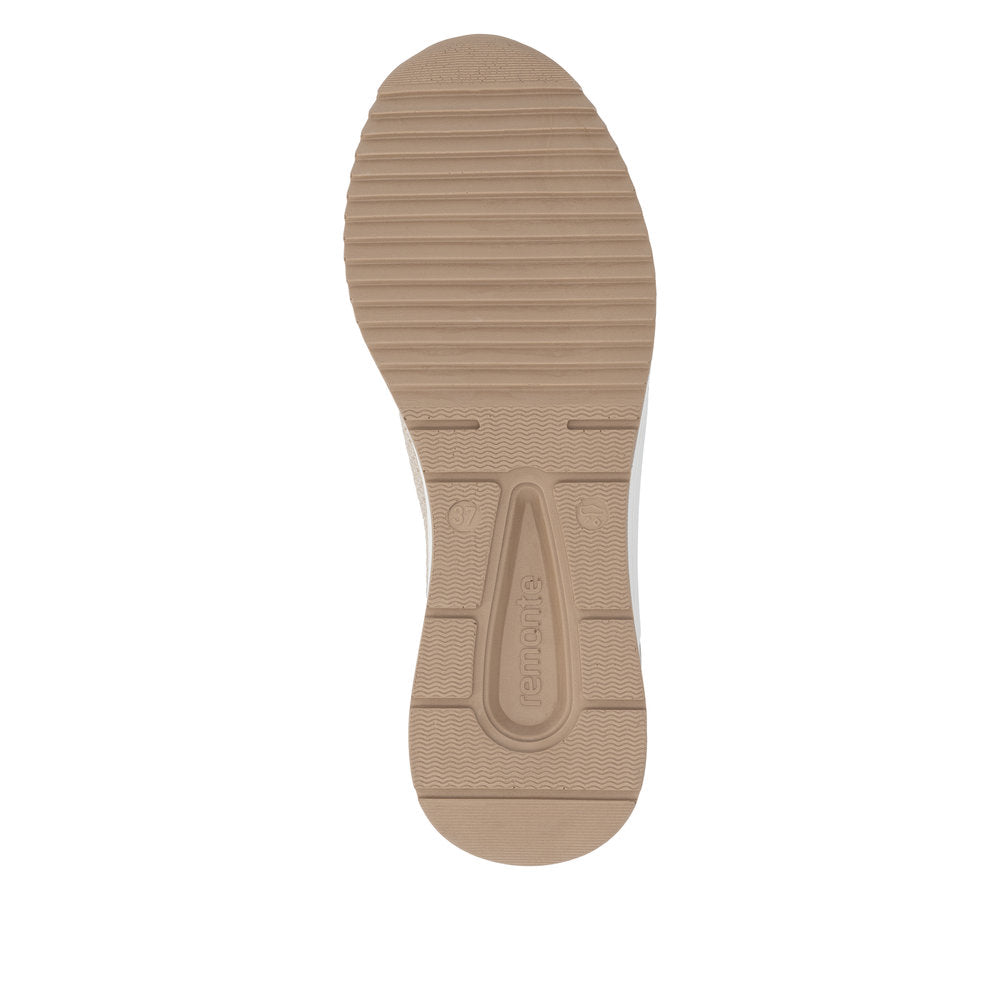 Remonte Beige Wide Fit Mini Wedge Trainer|D0T1860