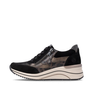 Remonte Wide Fit Black Trainer|D0T2303
