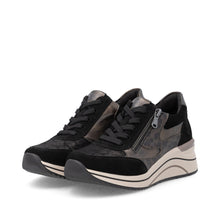 Load image into Gallery viewer, Remonte Wide Fit Black Trainer|D0T2303
