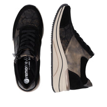 Load image into Gallery viewer, Remonte Wide Fit Black Trainer|D0T2303
