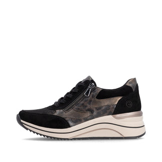 Remonte Wide Fit Black Trainer|D0T2303