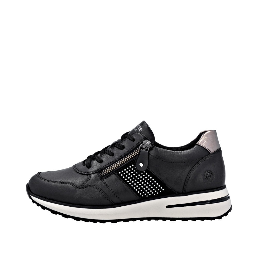 Remonte Black Laced Trainer|D1G1303