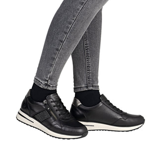 Remonte Black Laced Trainer|D1G1303