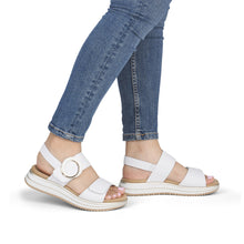 Load image into Gallery viewer, Remonte White Hook and Loop Strap Sandal|D1J6380
