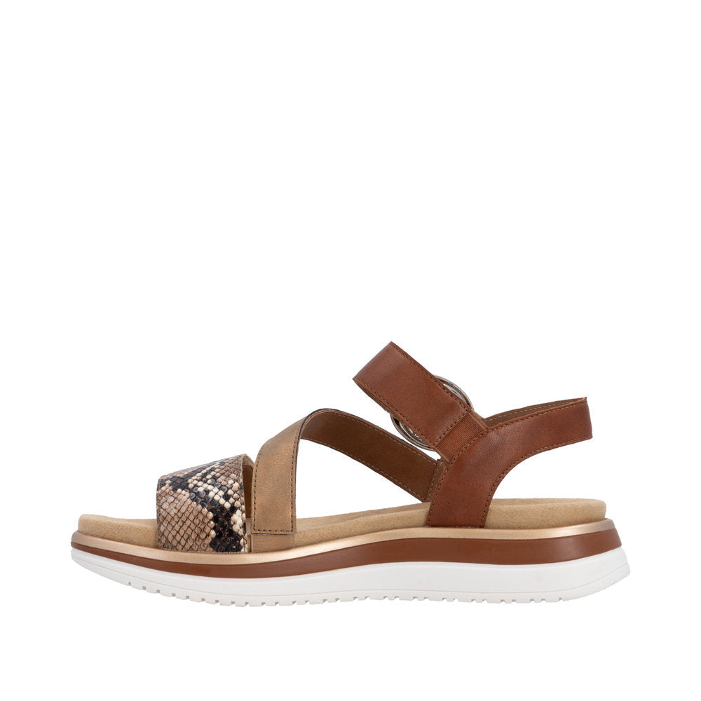 Remonte Brown Snake Print Sandal|D1J6425