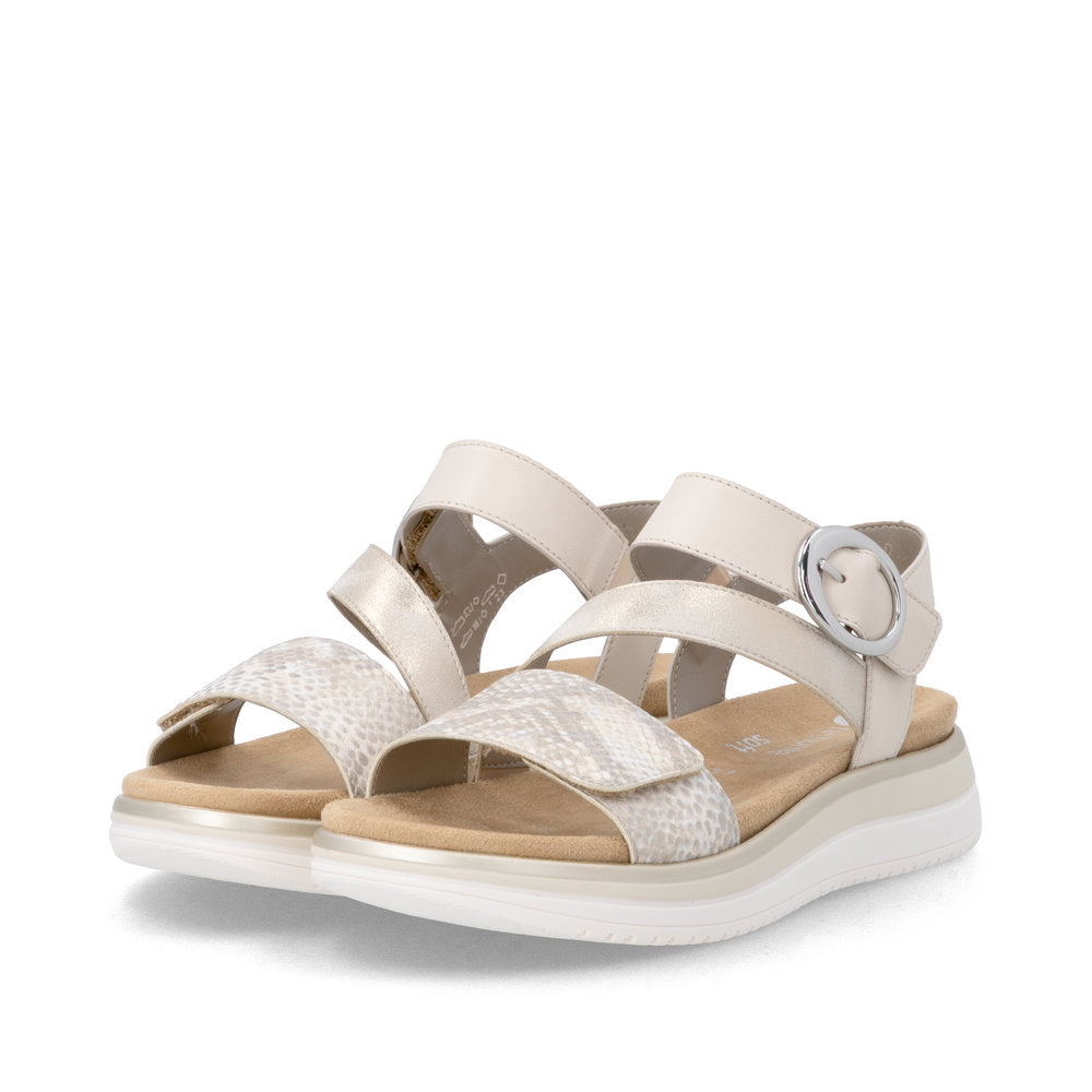 Remonte Metallic Beige Sandal|D1J6490