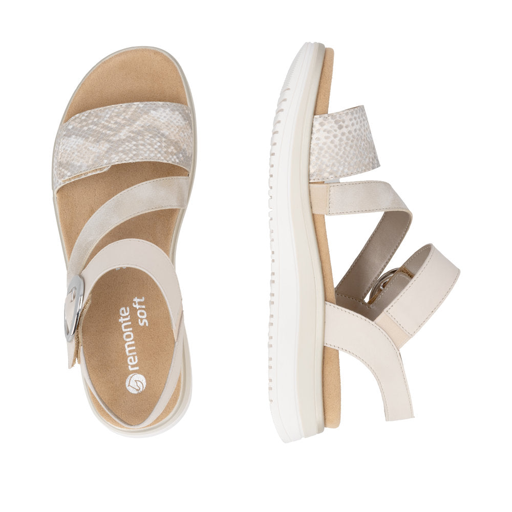 Remonte Metallic Beige Sandal|D1J6490