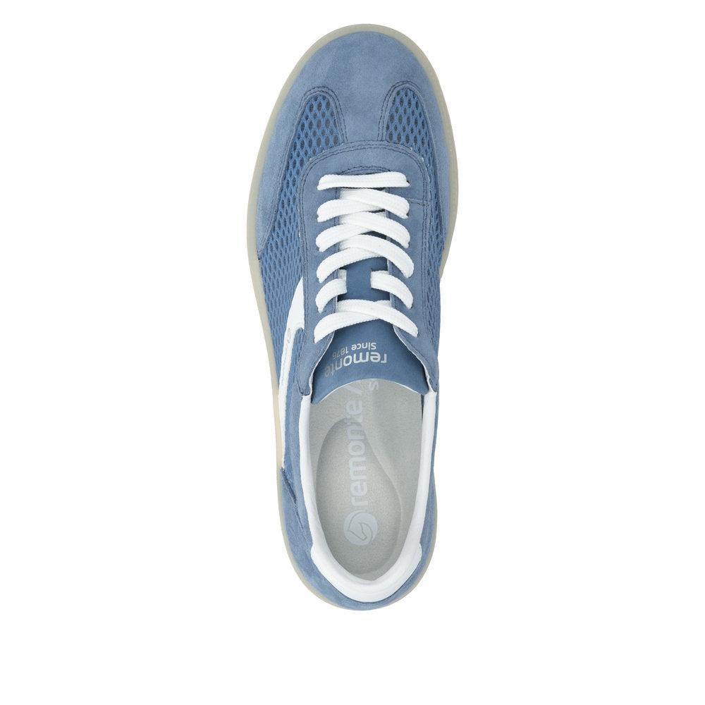 Remonte Blue Cut-Out Suede Trainer |D2C0814