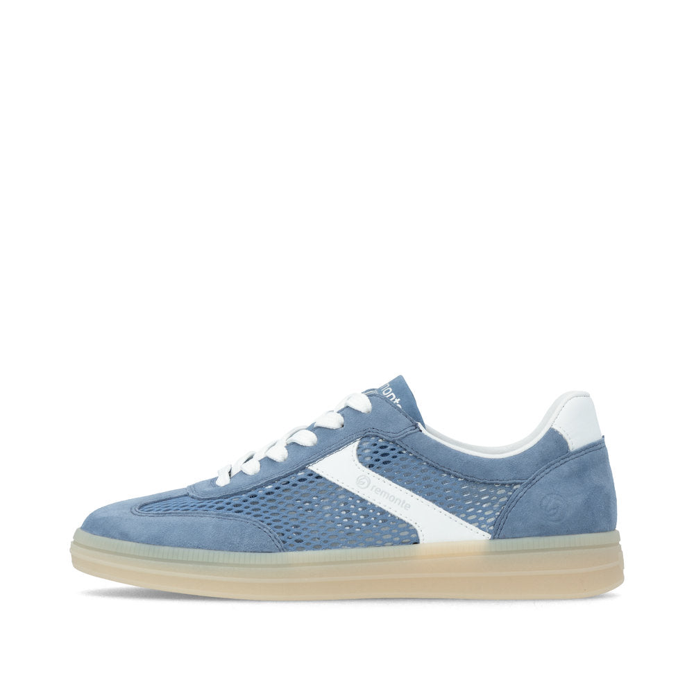 Remonte Blue Cut-Out Suede Trainer |D2C0814