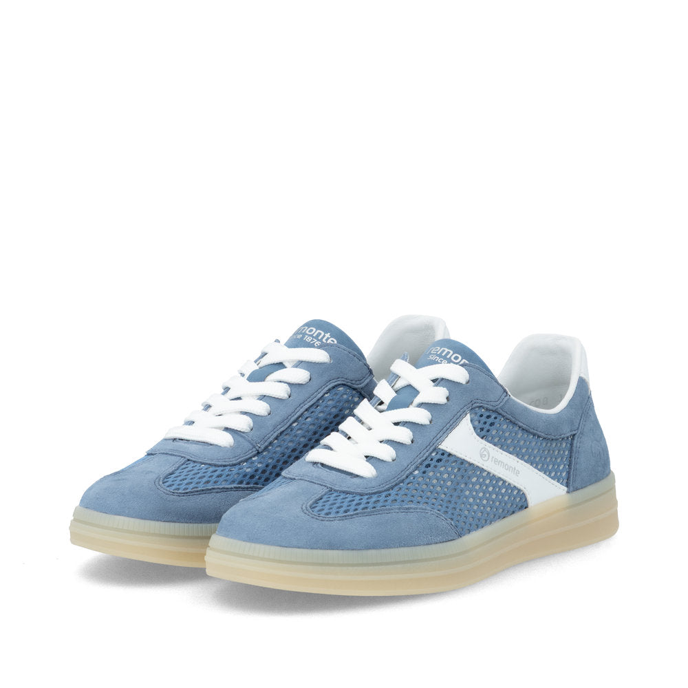 Remonte Blue Cut-Out Suede Trainer |D2C0814