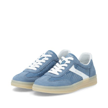 Load image into Gallery viewer, Remonte Blue Cut-Out Suede Trainer |D2C0814
