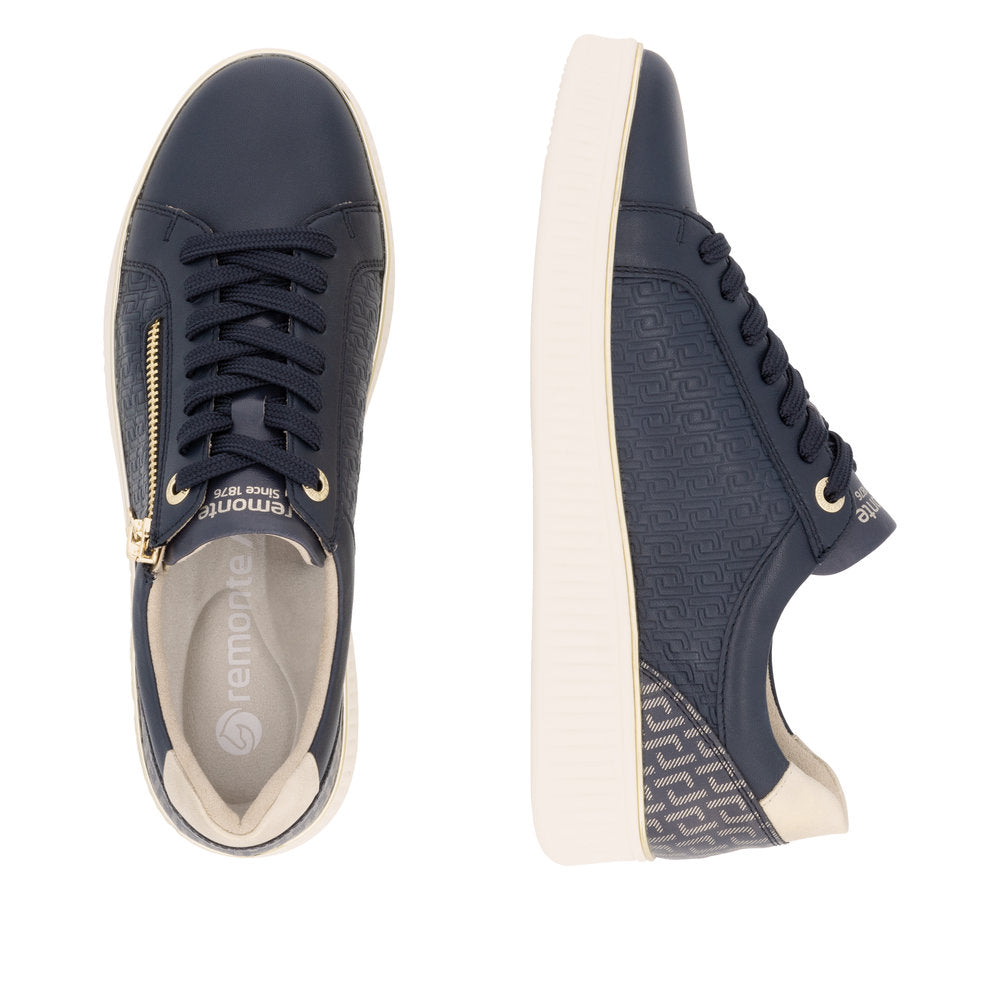 Remonte Navy Mini Wedge Trainer|D2E0014N