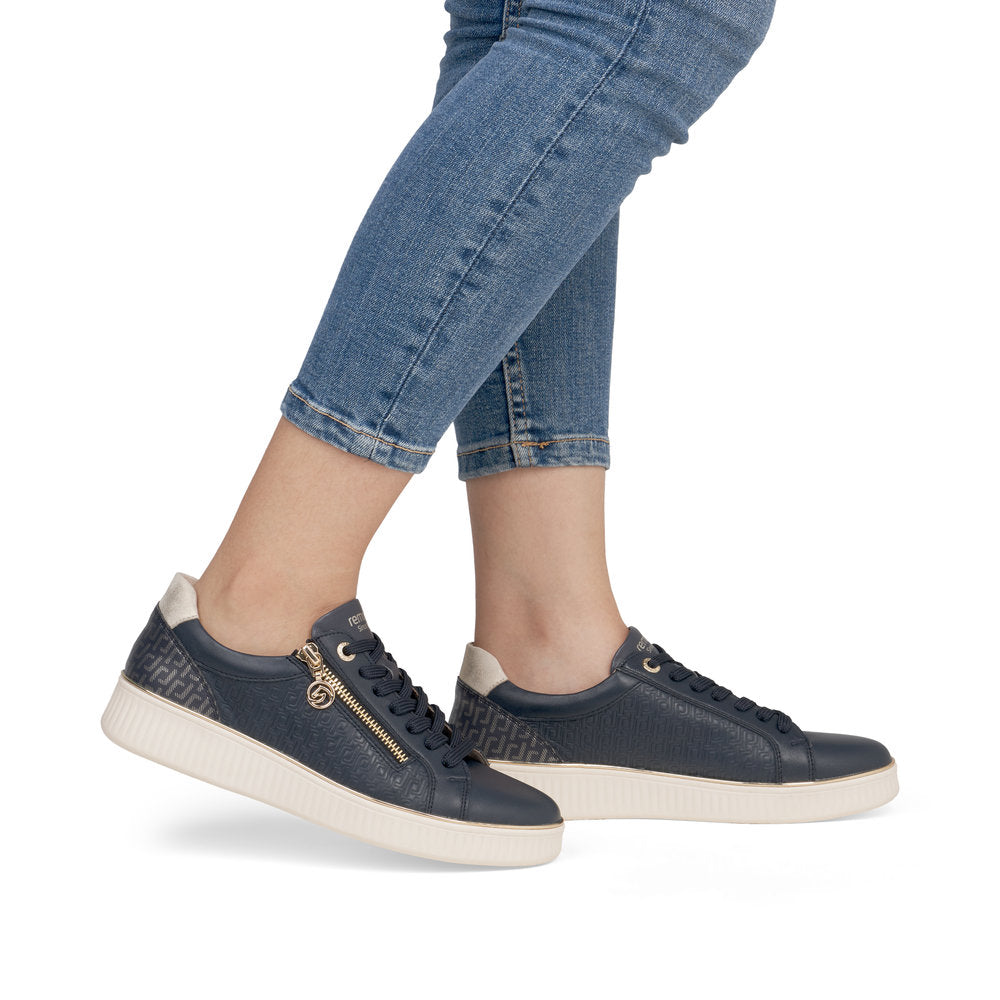 Remonte Navy Mini Wedge Trainer|D2E0014N