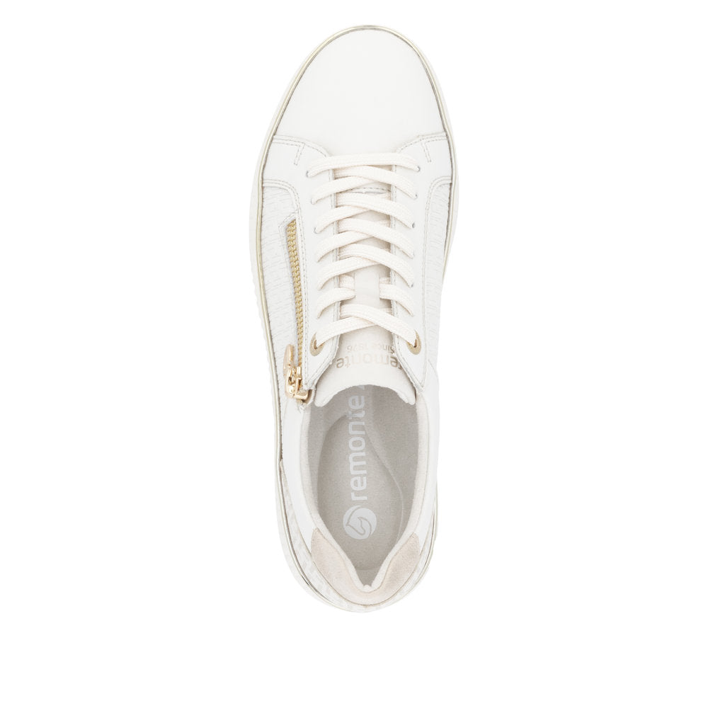 Remonte White Mini Wedge Trainer|D2E0080W