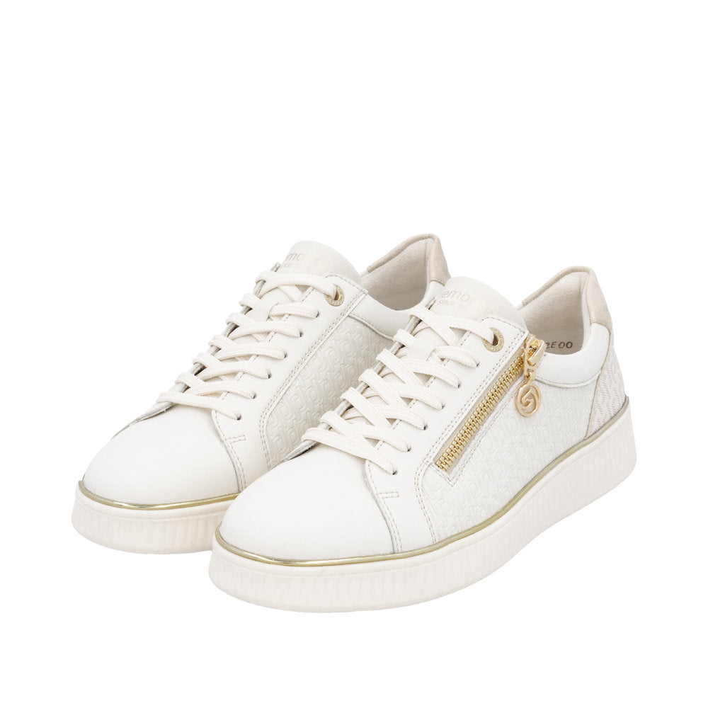 Remonte White Mini Wedge Trainer|D2E0080W