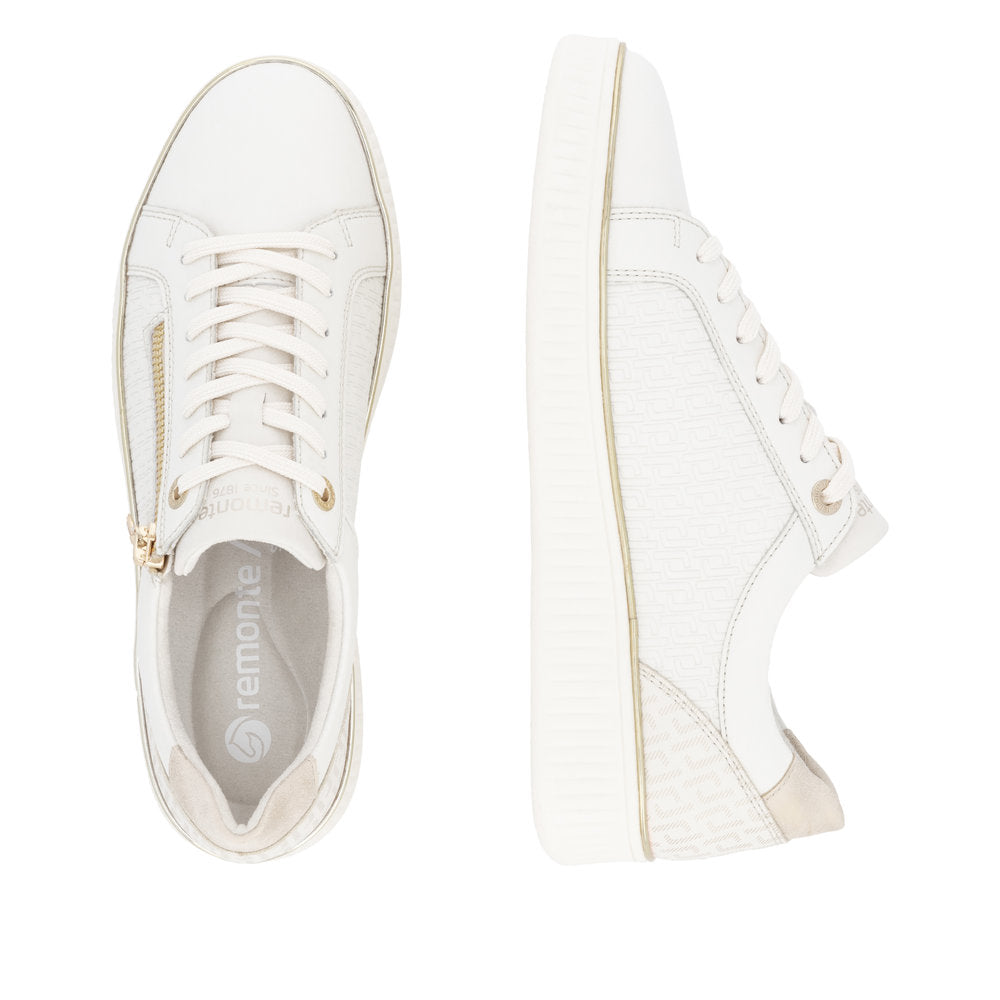 Remonte White Mini Wedge Trainer|D2E0080W