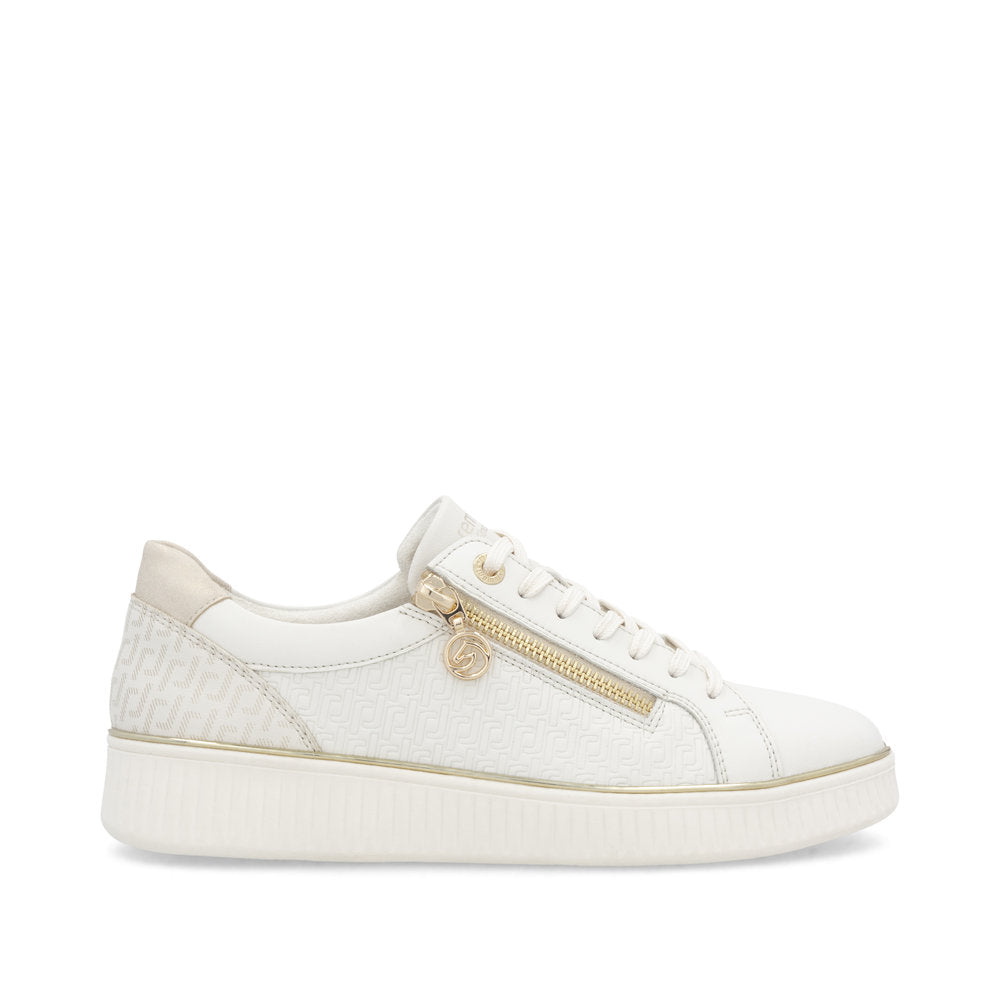 Remonte White Mini Wedge Trainer|D2E0080W