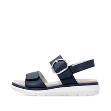Load image into Gallery viewer, Navy sandal with a white sole on a white background
