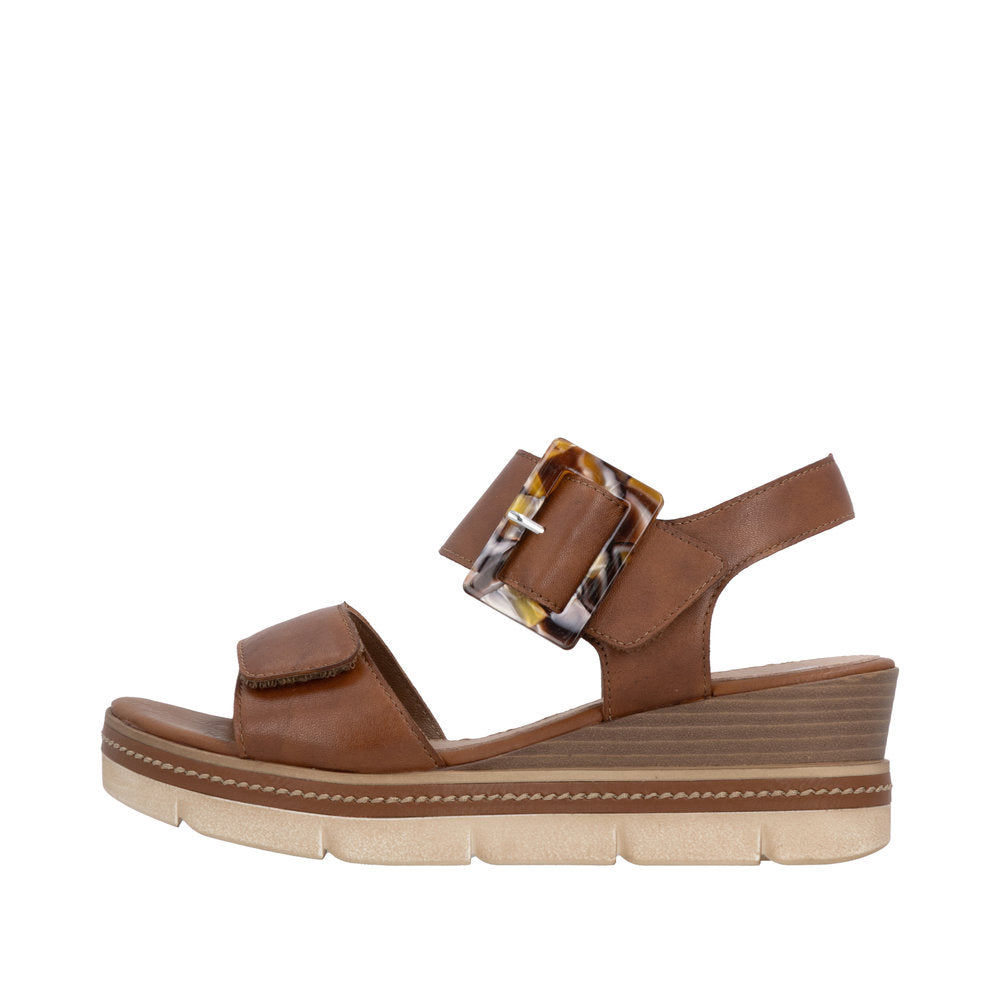Remonte Brown Wedge Sandal|D2L5324