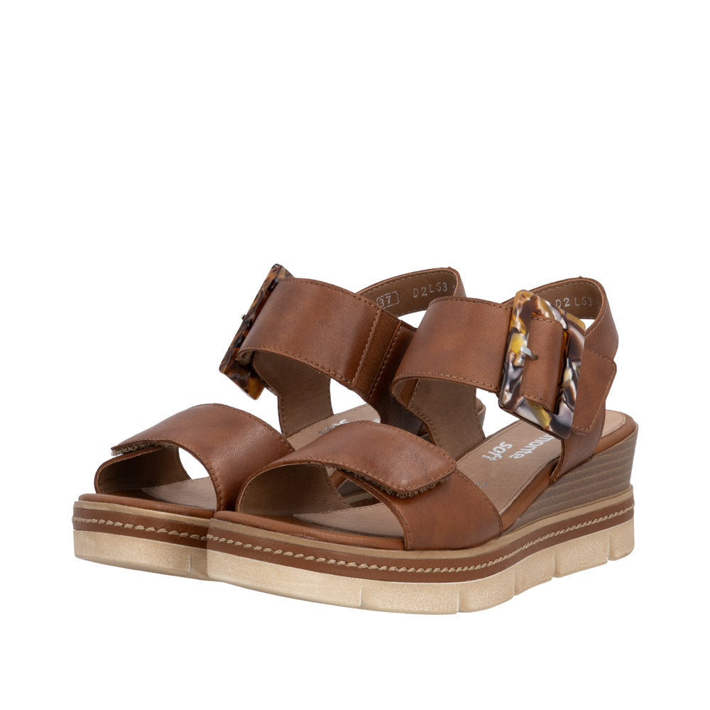 Remonte Brown Wedge Sandal|D2L5324