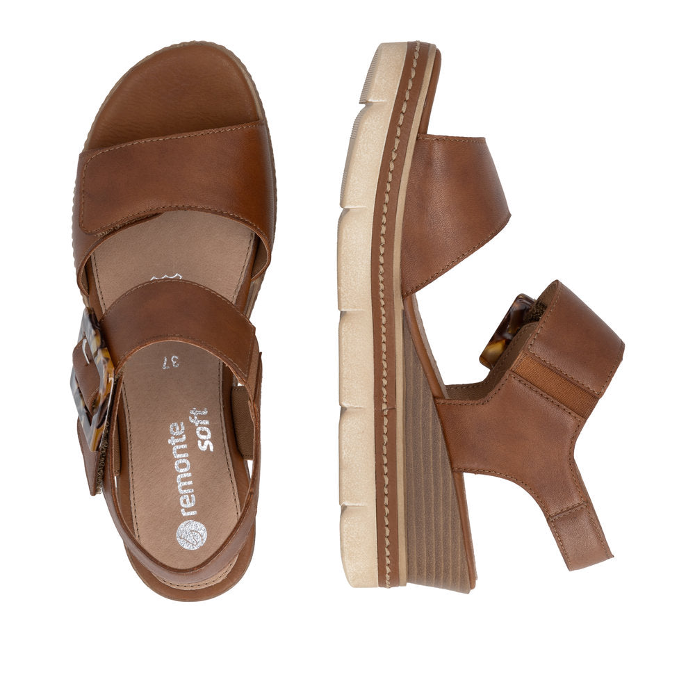 Remonte Brown Wedge Sandal|D2L5324
