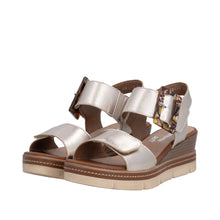 Load image into Gallery viewer, Remonte Light Gold Wedge Sandal|D2L5390
