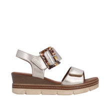 Load image into Gallery viewer, Remonte Light Gold Wedge Sandal|D2L5390
