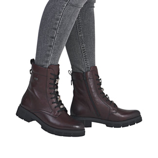 Remonte Deep Bordo Leather Laced Ankle Boot|D2S7335