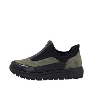 Remonte Green Elasticated Mini Wedge Shoe|D2V0103