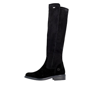 Remonte Black Suede Knee High Boot|D2W7000