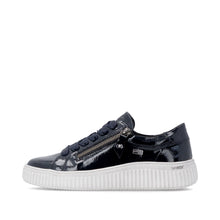 Load image into Gallery viewer, Remonte Wide Fit Navy Patent Platform Trainer|D3E0714

