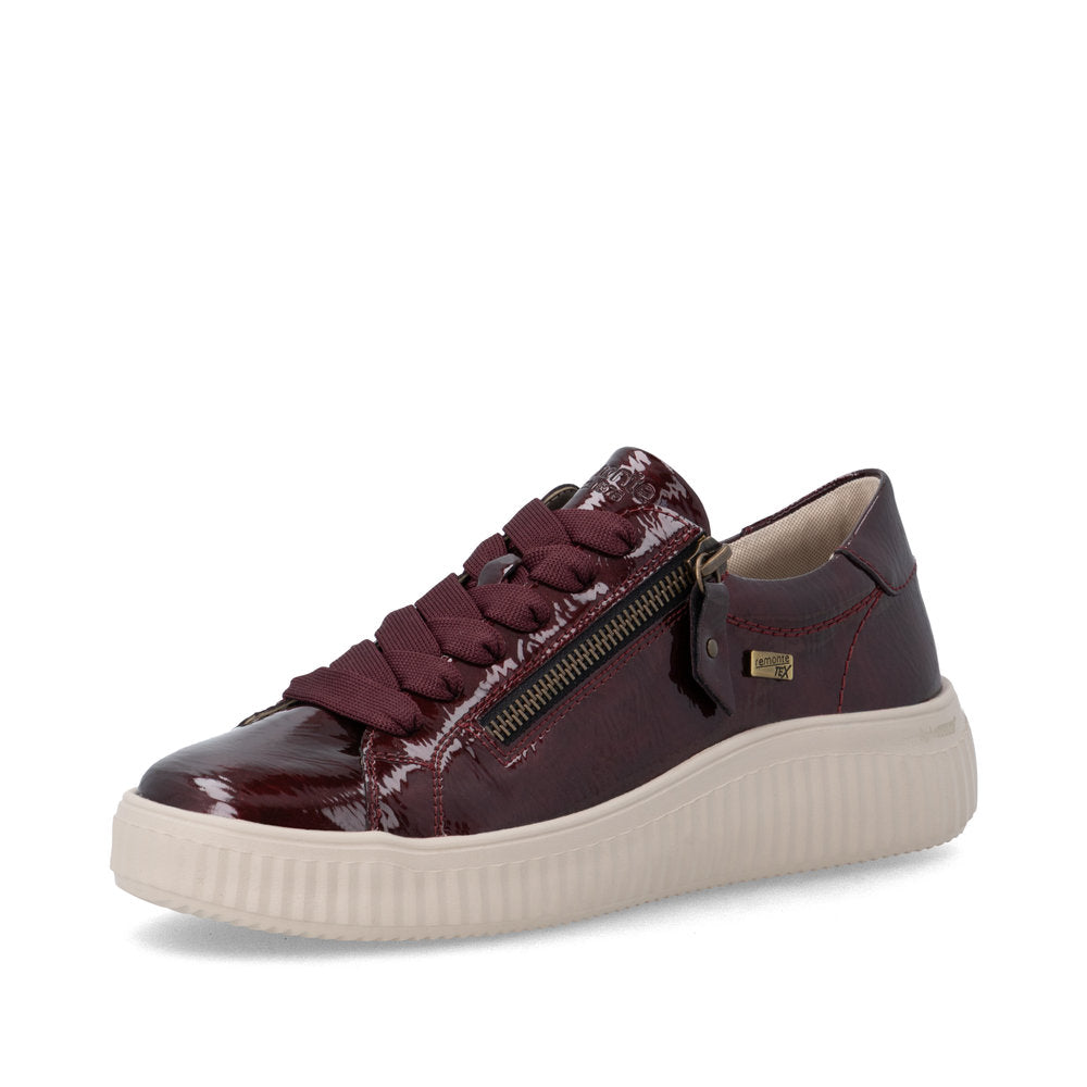 Remonte Patent Burgundy Platform Trainer|D3E0735