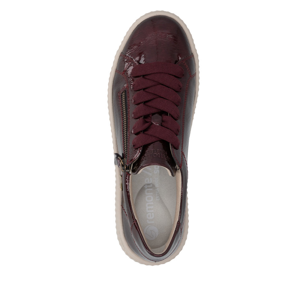 Remonte Patent Burgundy Platform Trainer|D3E0735