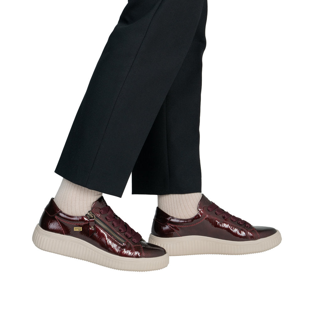 Remonte Patent Burgundy Platform Trainer|D3E0735