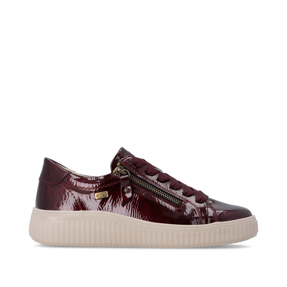 Remonte Patent Burgundy Platform Trainer|D3E0735