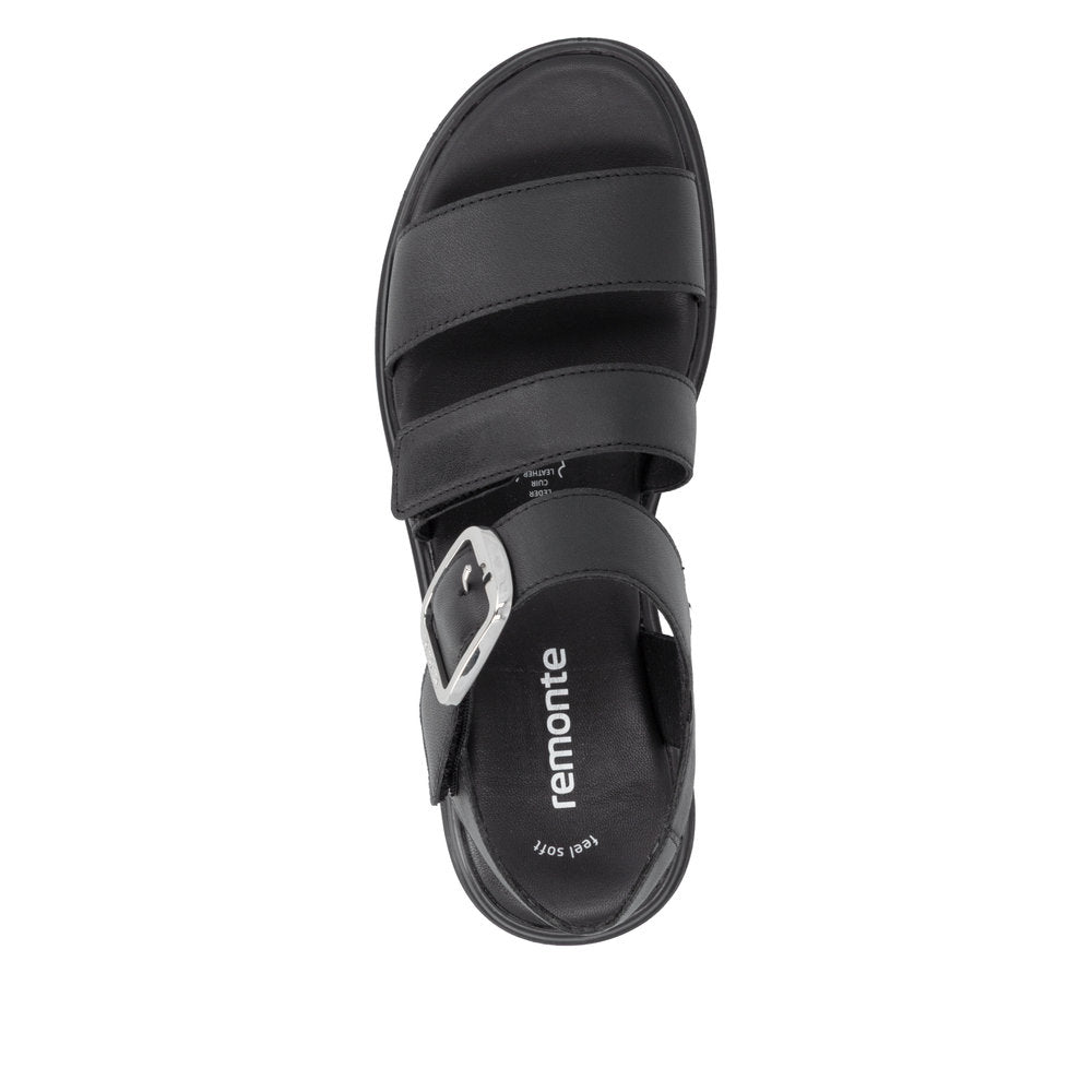 Remonte Black Platform Sandal|D3N5000