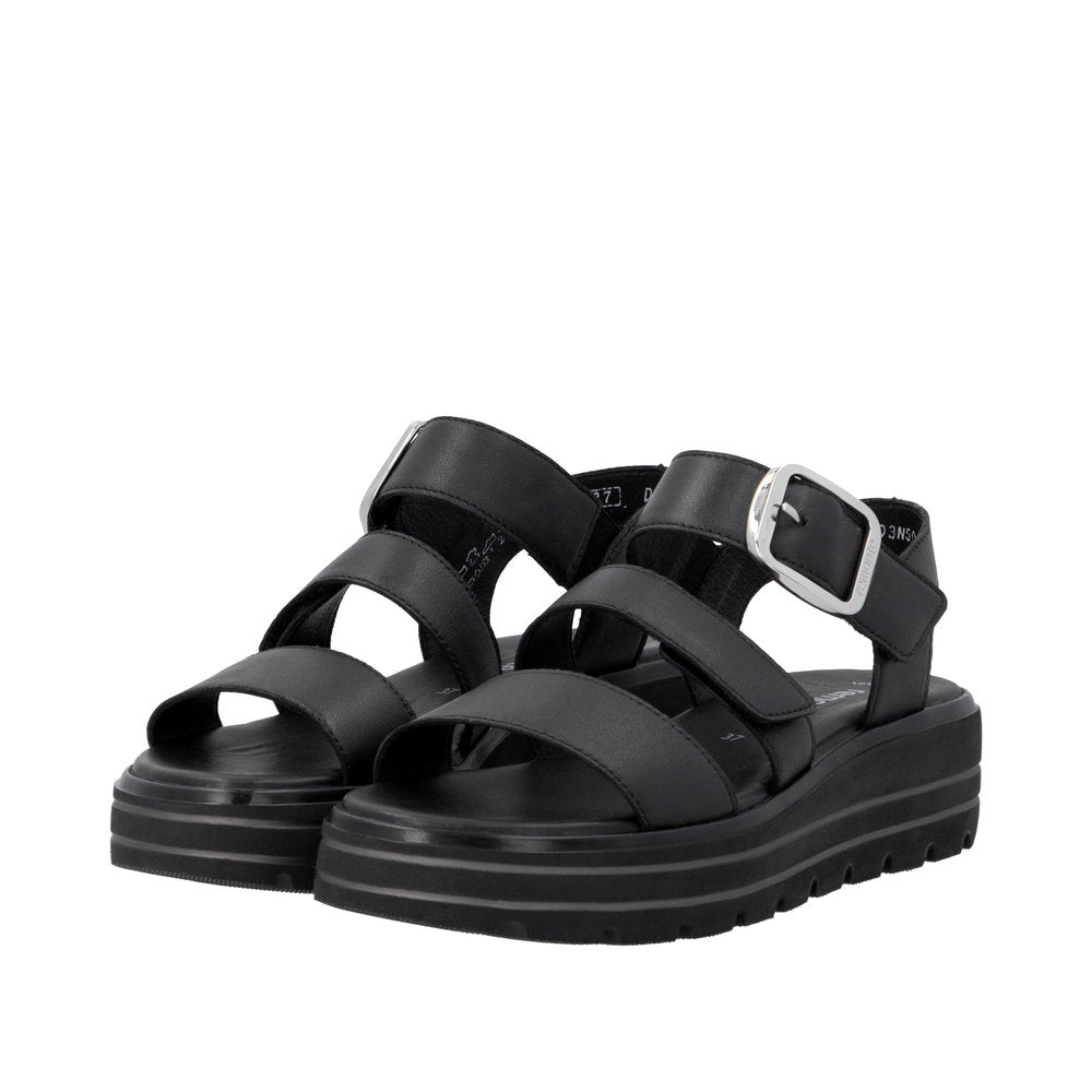 Remonte Black Platform Sandal|D3N5000
