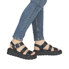 Load image into Gallery viewer, Remonte Black Platform Sandal|D3N5000
