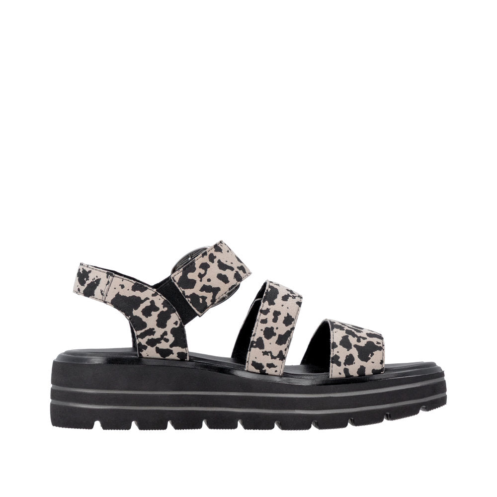 Remonte Cow Print Platform Sandal|D3N5060