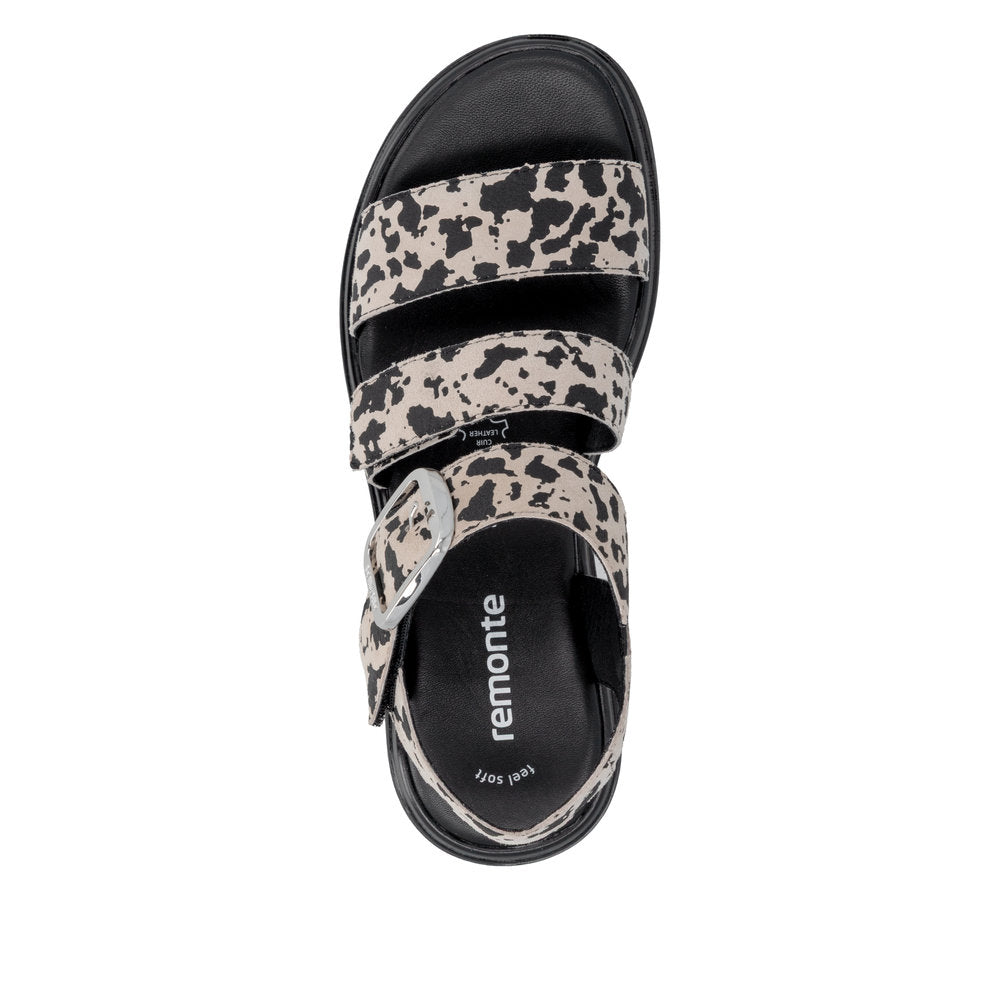 Remonte Cow Print Platform Sandal|D3N5060