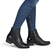 Load image into Gallery viewer, Remonte Black Patchwork Ankle Boot|D688200N
