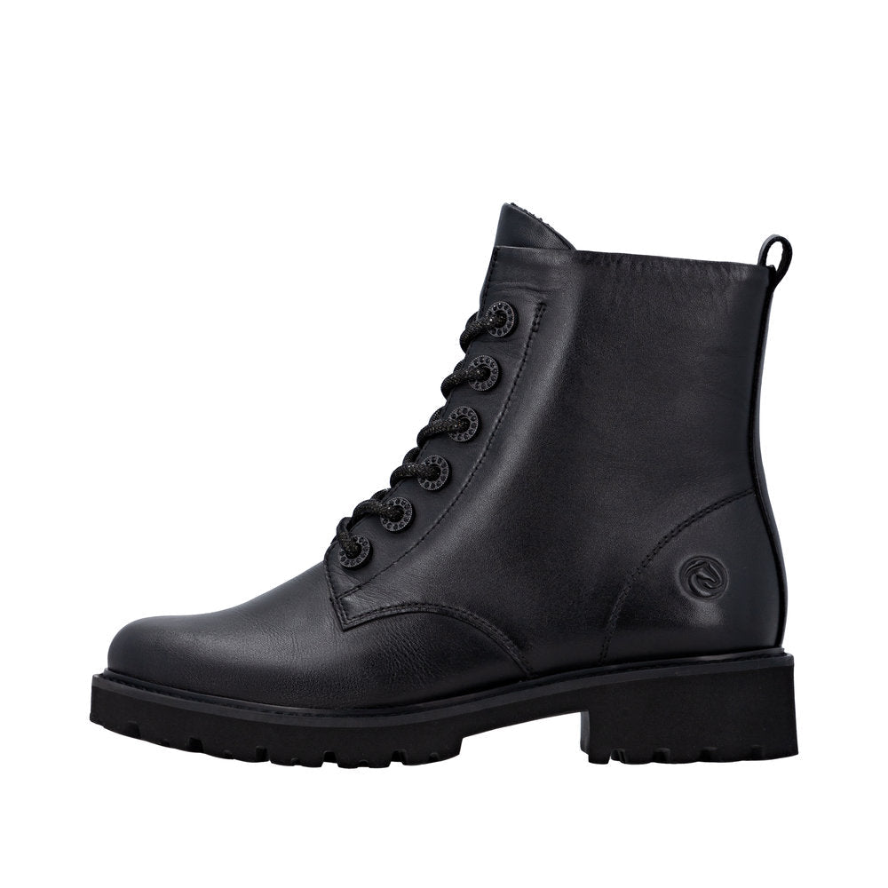 Remonte Wide Fit Black Laced Ankle Boot| D865300