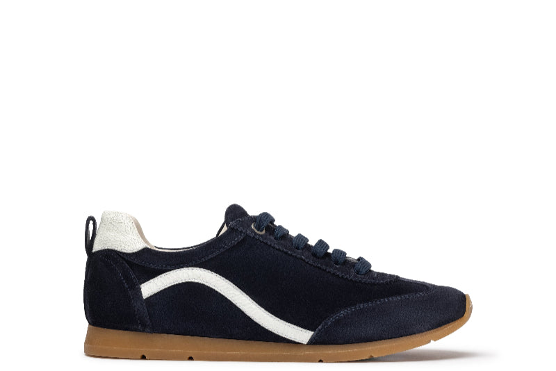 Unisa Navy Flat Laced Trainer| DALAINA – Shoe Suite
