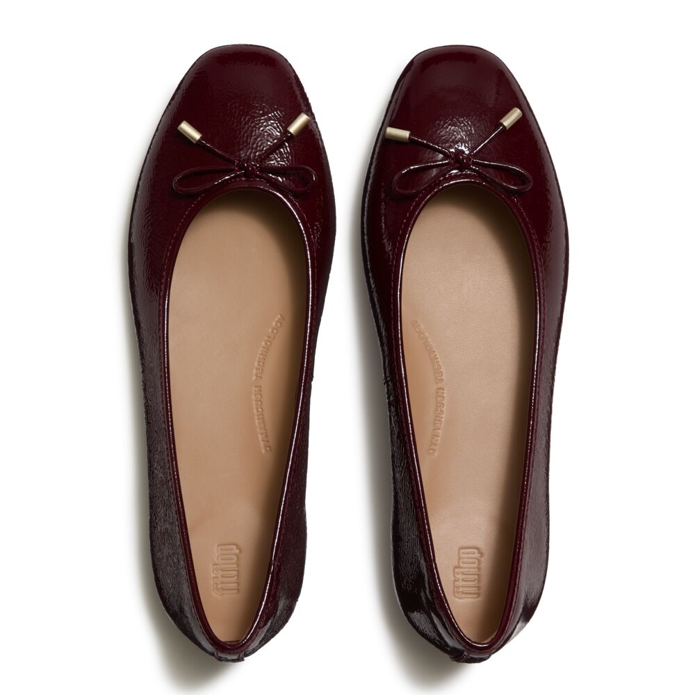 FitFlop Burgundy Bow Ballerina|A0KE19