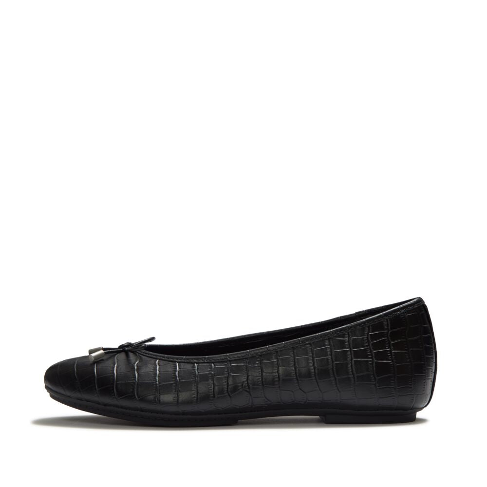 Fitflop Black Croc Ballerina|AAI090