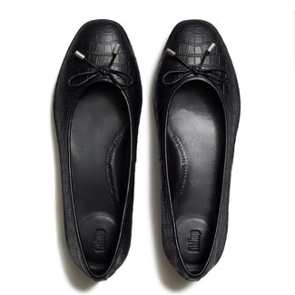 Fitflop Black Croc Ballerina|AAI090