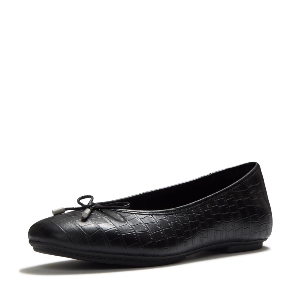 Fitflop Black Croc Ballerina|AAI090