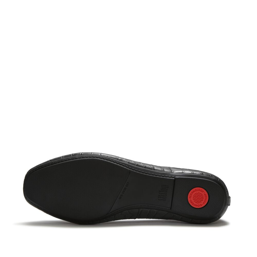 Fitflop Black Croc Ballerina|AAI090
