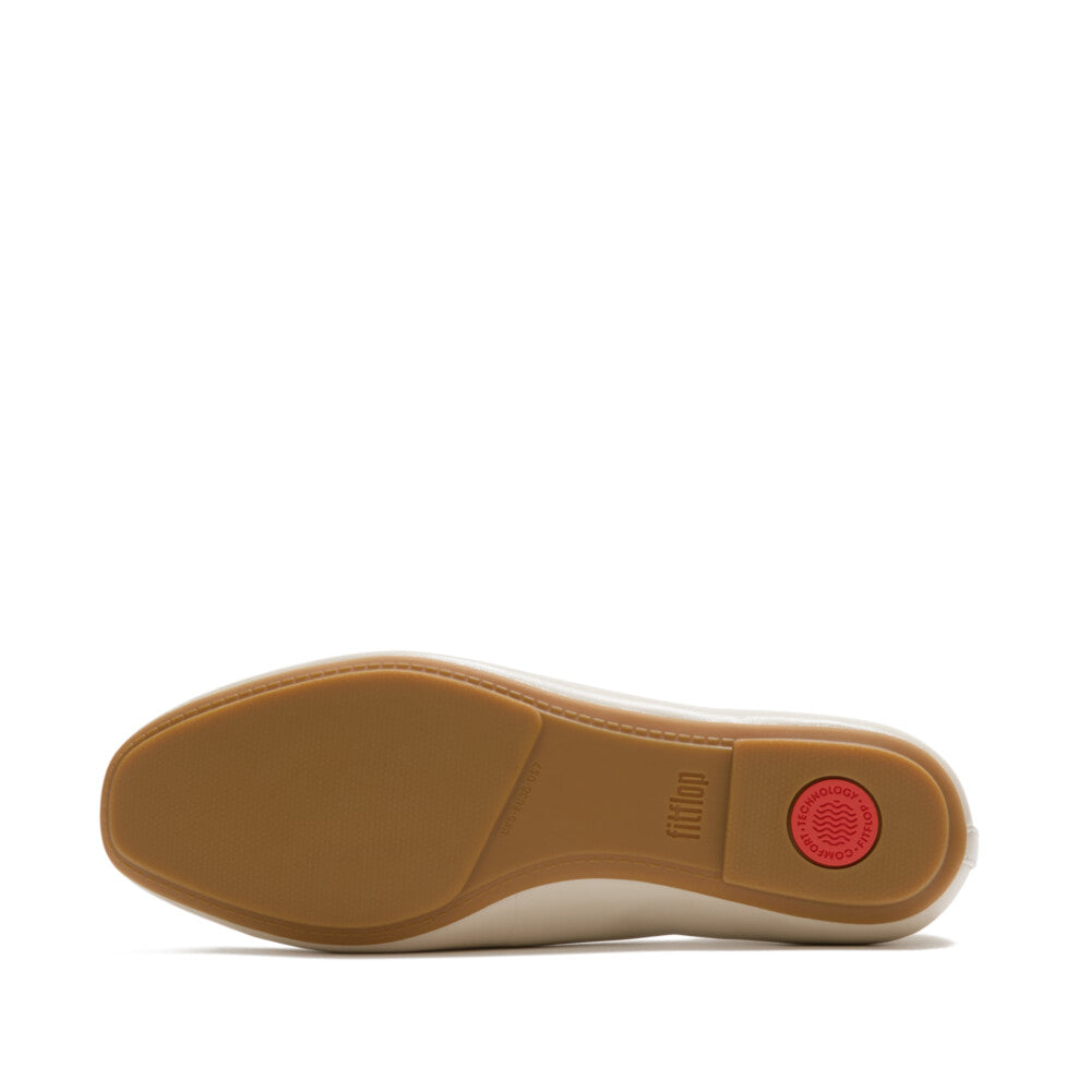 Fitflop High-Cut Beige Soft Leather Ballerina|A0PA99